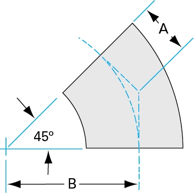 45-Degree-Radius-Elbow-without-Tangent-Dia