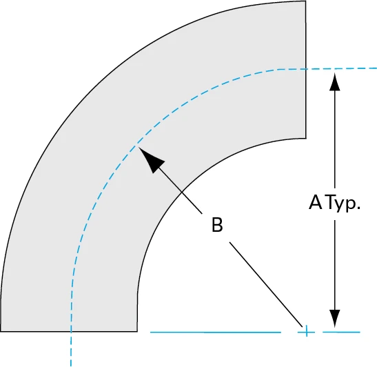 90-Degree-Radius-Elbow-without-Tangent-Dia